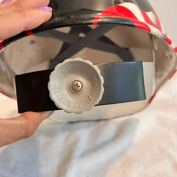 Fibre Metal Men Blue Red 3-R Action Gear Hard Hat Eagle USA Flag Graphic - Picture 7 of 9